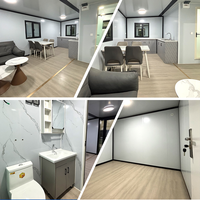 Maison modulaire préfabriquée en conteneur extensible à double aile isolée pour l'Europe avec panneaux muraux à économie d'énergie et salle de bain