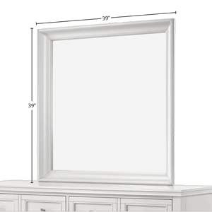 DB Rustic <b>White</b> Square <b>Mirror</b> Home Decoration MDF Wall Decor <b>Mirror</b> - Product Image 2