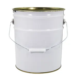 Secchio ad anello di bloccaggio contenitore per tamburo a botte da 20 litri secchio di latta in metallo con vernice rotonda personalizzato con coperchio in metallo