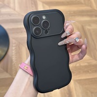 Casing HP Transparan Populer Desain Bunga Gelombang Kreatif Anti Benturan 360 Perlindungan Lensa