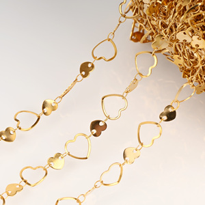 Adorno de ropa y <span class=keywords><strong>accesorios</strong></span> de cadena <span class=keywords><strong>para</strong></span> hacer joyas Accesorio de cadena de eslabones de corazón de acero inoxidable - Product Image 5