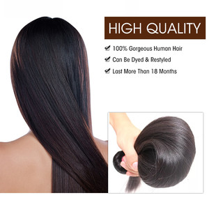 Envío rápido por FedEx DHL Cabello humano brasileño negro natural Tejido de cabello liso Cabello virgen brasileño crudo Cutícula alineada - Product Image 4