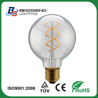 Ampoule LED à filament décorative OEM ODM E27 G95 G125 AC220-240V 4W 6W Blanc froid 6000K Dimmable pour suspension d'hôtel RoHS