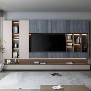 Gabinete de <span class=keywords><strong>TV</strong></span> de acero inoxidable antibacteriano de estilo europeo, soporte de <span class=keywords><strong>TV</strong></span> multifuncional, gabinete de <span class=keywords><strong>TV</strong></span> montado en la pared de modularización moderna - Product Image 1