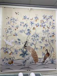 <span class=keywords><strong>Carta</strong></span> da <span class=keywords><strong>parati</strong></span> di seta dipinta a mano di progettazione dell'albero di pera della decorazione della parete domestica fatta a mano per la casa della villa - Product Image 6