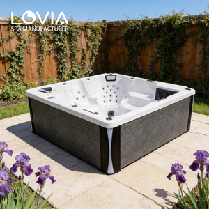 <span class=keywords><strong>Spa</strong></span> Jacuzzi extérieur 5 places avec siège lounge, piscine à remous en acrylique pour jardin - Product Image 4