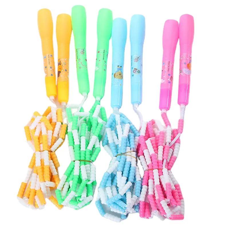 Hot sale adjustable Free Segmented Soft beaded jump rope skipping fitness skip rope kids for workout