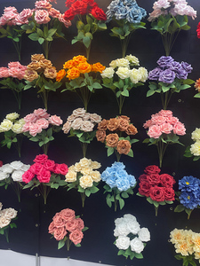 Lo-205 Nhà Máy Giá 9-11 Lớp Cánh Hoa 7-9 Đầu Trắng Màu Hồng Lụa Đám Cưới Backdrop Nhân Tạo Kim Cương Hoa Hồng Cho Ngày Valentine - Product Image 4