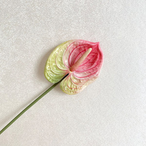 Planta de Anthurium de flor <span class=keywords><strong>verde</strong></span> blanca grande de plástico de tacto Real Artificial de alta calidad para centro de mesa decoración de boda - Product Image 6