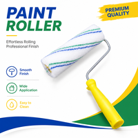 Rouleau de peinture industriel de 8 pouces, résistant aux solvants, en polyester, ne perd pas facilement ses poils, outils de construction professionnels
