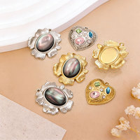 Nouveau Pendentif Cœur Tournesol Vintage en Acier Inoxydable, Breloques Niche Délicates en Coquillage Naturel Coloré pour la Fabrication de Bijoux en Gros