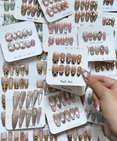Uñas postizas de lujo hechas a mano, largas, personalizadas, de acrílico, con forma de ataúd cuadrado, cobertura completa, de alta calidad, estilo stiletto, con diseño de mariposa.