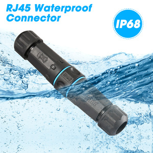 ขั้วต่อกันน้ำ RJ45 IP68 CAT6E สำหรับเครือข่าย <span class=keywords><strong>M23</strong></span> สายต่อขยายอีเธอร์เน็ตภายนอกอาคาร PA66 - Product Image 1