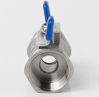 Válvula de bola de acero inoxidable de alta temperatura con conexión de rosca de sellado de PTFE para agua DN8-DN25, 1 unidad
