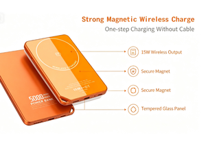 Batterie externe magnétique sans fil 5000 mAh PD20W, chargeur magnétique portable mince, batterie externe en verre trempé pour <span class=keywords><strong>iPhone</strong></span> - Product Image 4