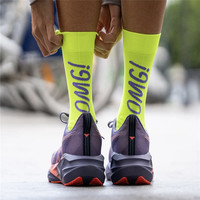 Chaussettes de course athlétiques personnalisées à compression pour le cyclisme et la course sur sentier, en nylon, avec logo personnalisé