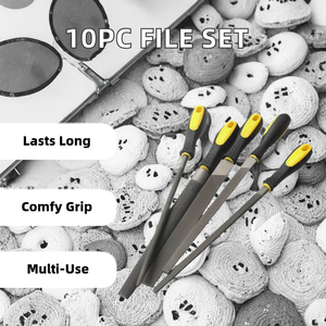 Juego de 5 limas de acero de la serie ND NDF HAOTU para bricolaje, herramientas para pulir madera, piedra y vidrio, con mango ergonómico de goma. - Product Image 2