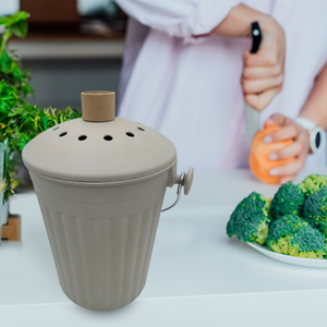 CS01-BF22044 stylish indoor compost bucket kitchen counter bamboo fiber compost bin