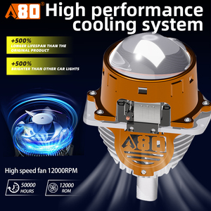 Phare de voiture A80-GT3 à LED haute luminosité à double lentille, 3 pouces, faisceau haut et bas intégré, phare à trois lentilles directes - Product Image 3