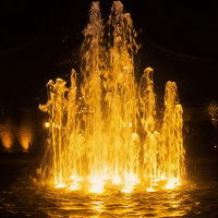 Petite fontaine d'extérieur - Fontaine musicale en métal et pierre avec jets laser pour la maison, l'hôtel, les mariages et l'aménagement paysager