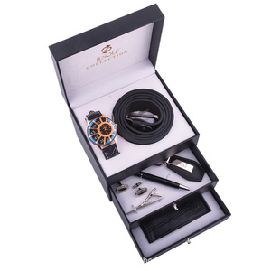 IStapromo Gifts Luxury Business 7-Piece <b>Watch</b> <b>Set</b> for Men-Halloween Corporate Promotional Handmade Paper Packaging Belt Keychain - Product Image 1