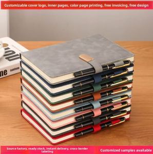 Promotion Customized <b>A5</b> <b>Leather</b> <b>Notebook</b> Set with Gold Foil Embossed Magnetic Buckle for Business Enterprise Marketing Gifts - Product Image 2