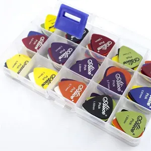Realsin 20-300 Stück Akustische E-Gitarre Picks Plektrum Verschiedene Farben Pick Case Grid Aufbewahrung sbox
