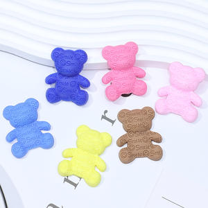 Ciondoli in resina a forma di orsetto sorridente, flessibili, a tinta unita, stile cartone animato Kawaii, per accessori fai da te, fermagli per capelli, gioielli e decorazioni per custodie di telefoni, all'ingrosso - Product Image 4
