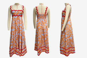 Vestido largo <span class=keywords><strong>de</strong></span> verano sexy para <span class=keywords><strong>mujer</strong></span> con tirantes, encaje y patchwork, con escote pronunciado y cintura natural, para comercio exterior. - Product Image 6