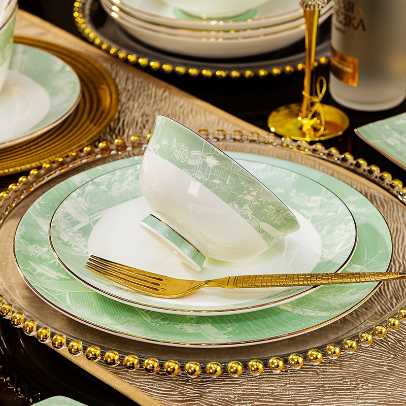 Luxury Jingdezhen Bone China Dinnerware Set CEC Brand LG-6521