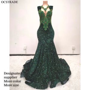 Ocstrade con scollo a V alla moda <span class=keywords><strong>elegante</strong></span> alla moda abiti da ballo di strass per festa in Maxi abito da sera con paillettes abiti da festa da <span class=keywords><strong>donna</strong></span> - Product Image 1
