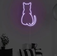Conçu sur mesure en forme de chat intérieur/extérieur LED enseigne au néon alimentation cc pour la maison vétérinaire parc bureau voiture éclairage Taxi publicité