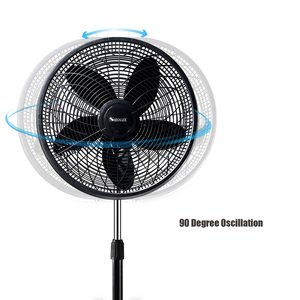 Nhà Máy Bán Hàng Trực Tiếp <span class=keywords><strong>18</strong></span> Inch 5 Lưỡi Chiều Cao Có Thể Điều Chỉnh Rộng Dao Động Bền Màu Đen Nhựa Làm Mát Không Khí Bệ Đứng <span class=keywords><strong>Fan</strong></span> Hâm Mộ - Product Image 3