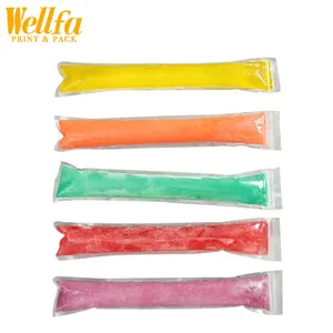 Custom Transparent Food Grade Heat Seal Yogurt Milk Juice Freeze Zipper Pouch Plastic Ice Pop Lolly Popsicle Packaging Bag