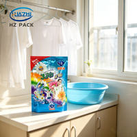 Sachet d'emballage métallisé à trois soudures pour poudre détergente et gel lessive, impression hélio pour lessive