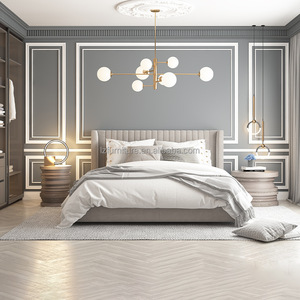 3 Star Hotel Bedroom Furniture Standard <b>Queen</b> <b>Size</b> Fabric Upholstered Hotel <b>Bed</b> <b>Frame</b> for Guest Room - Product Image 2