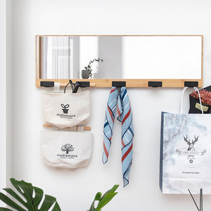 <span class=keywords><strong>Perchero</strong></span> de <span class=keywords><strong>pared</strong></span> europeo moderno para el hogar, <span class=keywords><strong>espejo</strong></span> decorativo para interior, baño, sala de estar, gancho creativo montado en la <span class=keywords><strong>pared</strong></span> de Bambú - Product Image 3
