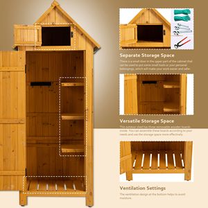 Abri de jardin Db Garden 30,3L x 21,3W x 70,5H en bois naturel, armoire à outils extérieure facilement assemblable pour mobilier de jardin - Product Image 5