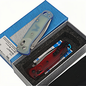 Navaja Plegable Bugout con Hoja S30V y Mango G10&PEI, Navaja de Bolsillo EDC para Supervivencia, Apertura Manual con Perilla en el Pulgar, Roja y Azul - Product Image 2