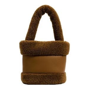 Popular Winter Fashion Soft Fluffy Trendy Luxury Women's Bucket Shoulder <b>Handbags</b> Purses - Product Image 4