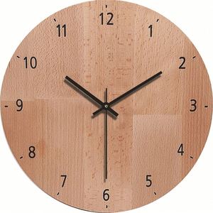 Wholesale Art Style Wooden Wall Creative Wood Grain Round <b>Clock</b> Ideal Housewarming Gift for Living Room Gallery - Product Image 3