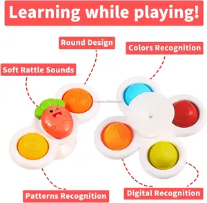 BPA-free Suction Cup Spinning Top Toy Interesting Table Sucker Gameplay With Pop Bubble For 6m+