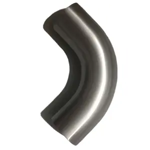 Codo de acero inoxidable del proveedor del fabricante Curva larga de 90 grados con extremo recto 3A AS DIN estándar