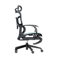 Chaise de bureau ergonomique en maille avec repose-pieds, appui-tête réglable, soutien lombaire, chaise de direction inclinable et pivotante pour le bureau