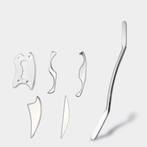 Superventas 304 Acero inoxidable GuaSha IASTM herramienta fascia cuchillo Fitness cuerpo masaje facial herramienta guasha masajeador gua sha Set - Product Image 1