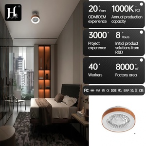 Plafonnier en bois LED blanc chaud 3500K Ra80 style rustique à montage en surface 220V grande taille télécommande garantie 3 ans - Product Image 2