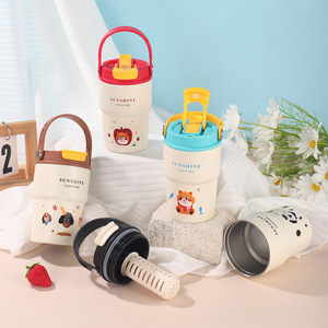 Sunshine Lifetime Insulated Water Bottle 316 Stainless Steel Double Wall Vacuum Travel Cup With Handle Cartoon Design - Product Image 2