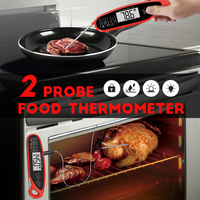Vente en gros Thermomètre à viande numérique étanche Thermomètre de cuisson pliable pour barbecue à lecture instantanée