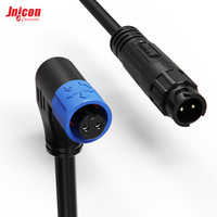 Conector Impermeable Mini M12 de 2 Pines IP67, Encaje Circular Sobremoldeado de 7A 300V para Cable de Sensor de Luz LED para Exteriores
