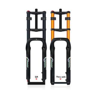 20x4.0 <span class=keywords><strong>26</strong></span>*4.0 VTT <span class=keywords><strong>DH</strong></span> Suspension pneumatique QR 9*135mm 15*135mm Plage Neige Vélo Électrique Fat Bike Double Couronne <span class=keywords><strong>Fourche</strong></span> avec Voyage 190MM - Product Image 1